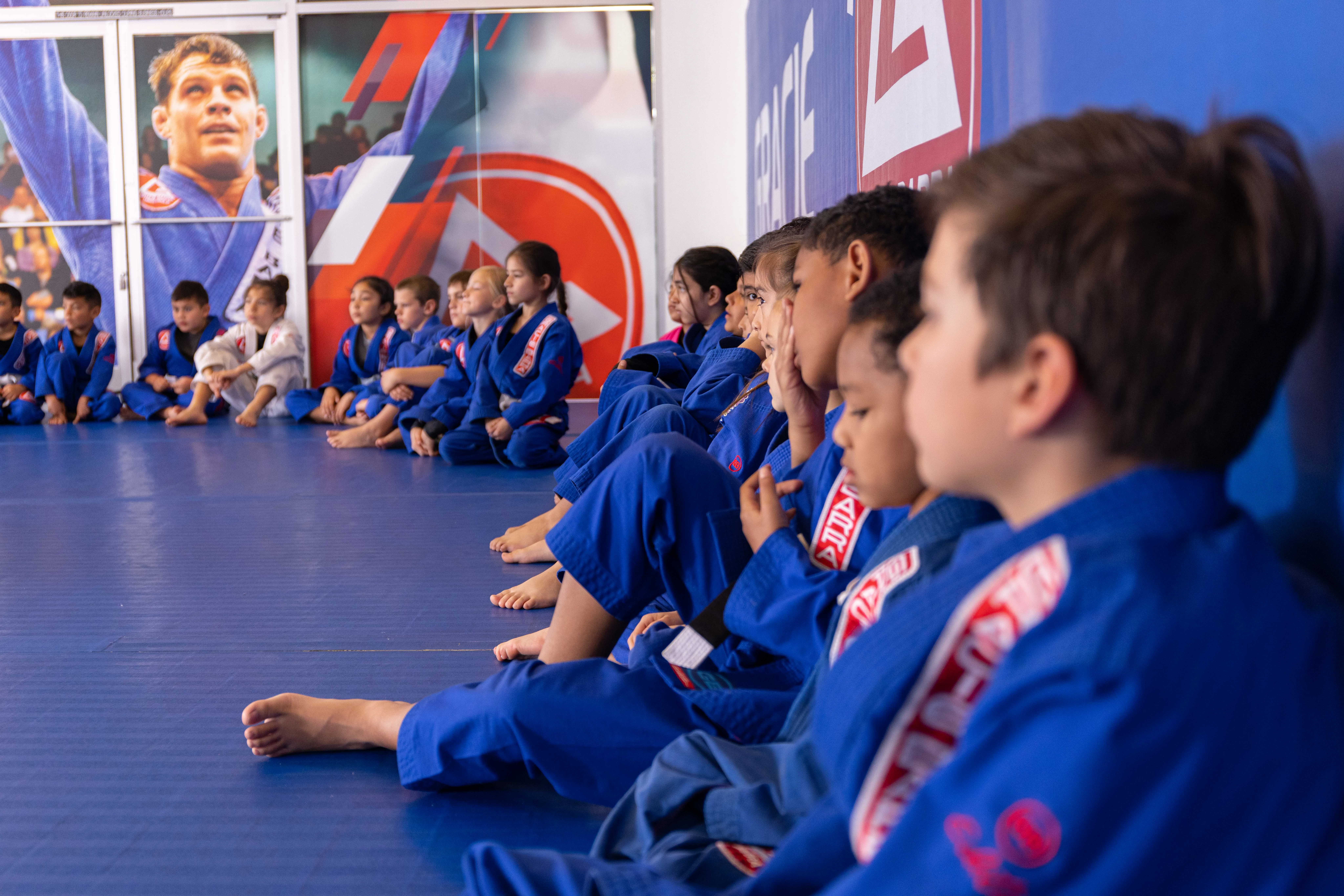 Kids Brazilian Jiu-Jitsu class at Gracie Barra Whittier, CA